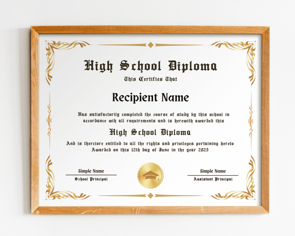 Customizable High School Diploma Template | Amwa Templates