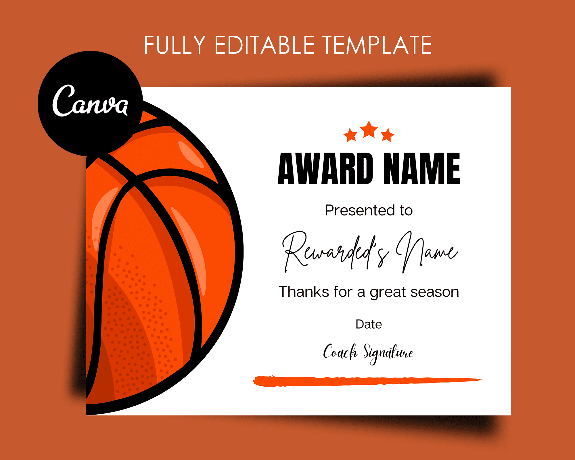 Basketball Award Certificate Template | Amwa Templates